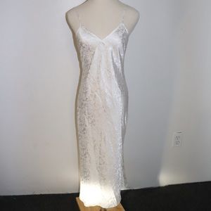 Satin floral white dress